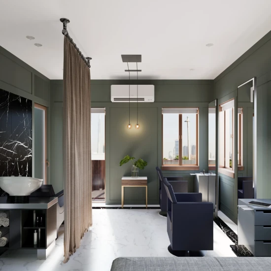 Mitsubishi electric unit in green room