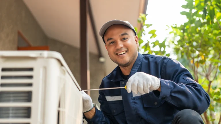 img of technician working on ductless